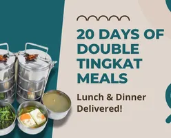 20 Days of Double Tingkat Meals - Lunch & Dinner Delivered!