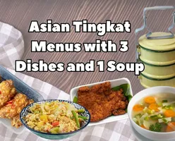 Asian Tingkat Menus with 3 Dishes and 1 Soup